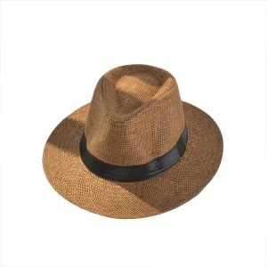 2024 wholesale custom Classical Panama British Style new solid color wide brim straw hat casual straw hats summer men straw hat