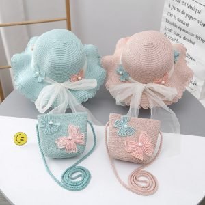 wholesale kids girls beach straw hats high quality summer straw hat sun designer baby custom straw caps