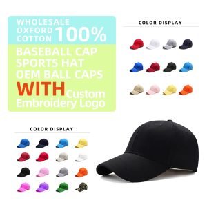 Custom100% Oxford Cotton Embroidery Logo Baseball Cap Sports Hat OEM ball Caps with Custom  trucker hat daddy hat
