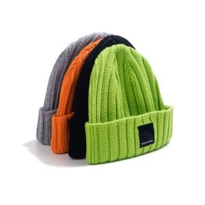 crochet solid color knitted hat wholesale new flex fit hats custom color trucker winter cap beanie caps